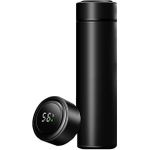 Go Natural Travel Mugs, Insulated Water Bottle, 500ml LED Temperature Display Smart Water Cup (black)