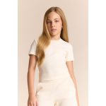 product_image_name-Defacto-Girl Crew Neck Slim Fit Short Sleeve T-Shirt - Ecru-1