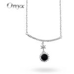 عقد موضة للنساء به وردة و نجمة ، فضة 925