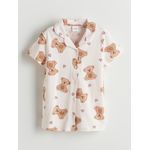 product_image_name-LC Waikiki-طقم بيجاما قصير للبنات من LC Waikiki بطبعة دبدوب بقلنسوة-2