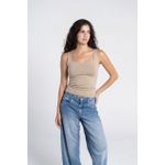 OUTDATED Square Neck Tank Top - Cafe