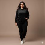 product_image_name-Generic-بدلة رياضية مخملية مضلعة من قطعتين (هودي وسروال ضيق) باللون الأسود الكلاسيكي-1