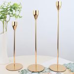 product_image_name-Generic-مجموعة حاملات الشموع الذهبية من HomeDirectShip، مكونة من 3 قطع، للشموع المدببة، توفر لك لمسة جمالية مميزة مع إمكانية استخدامها في العديد من المناسبات، سواء كانت عشاءً رومانسيًا أو حفلات عائلية.-2
