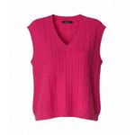Women's fuchsia wool vest
