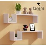 kanaria رف كاناريا الحديث للتزيين الأبيض - 2 قطعة