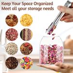 product_image_name-Generic-جار زجاجي بغطاء كورك محكم الإغلاق، 3 عبوات برطمانات زجاجية شفافة لتخزين الحلوى، برطمانات ماسون حاوية تخزين الطعام بغطاء كورك كروي لتقديم التوابل والسكر والملح والشاي والقهوة (500 مل/700 مل/1000 مل)-4