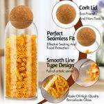 product_image_name-Generic-جار زجاجي بغطاء كورك محكم الإغلاق، 3 عبوات برطمانات زجاجية شفافة لتخزين الحلوى، برطمانات ماسون حاوية تخزين الطعام بغطاء كورك كروي لتقديم التوابل والسكر والملح والشاي والقهوة (500 مل/700 مل/1000 مل)-6