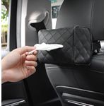 product_image_name-Generic-حامل مناديل سيارة أنيق أسود مستطيل من جلد الميكروفايبر لمساند الرأس الخلفية، مسند الذراع، الكونسول والمزيد-2