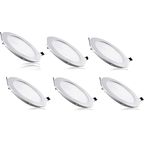 لوحة LED دائرية 18 وات باللون الأبيض - 6 قطع