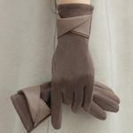 product_image_name-SHEIN-Women’s Winter Touchscreen Gloves – Brown Fleece with Leather Cross Strap-3