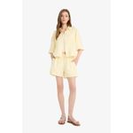 product_image_name-Defacto-Woman Shirt Neck Oversize Fit Short Sleeve Shirt - Yellow-3