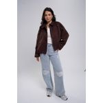 product_image_name-Vogue Egypt-جاكيت جلد الشامواه نسائي بحجم كبير باللون البني الأنيق-1