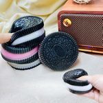 product_image_name-Generic-Silicone Stress Relief Squishy Toy Tab Squishy Dessert Squishies PVC New Fidget Toy Stress Relieving Fur Ball Biscuits, Ultra-Soft Decompression Venting Toy, Gummy Candy Fidget Toys (Black, 2 Pack)-4