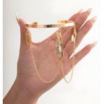 product_image_name-Generic-سوار بتصميم مفتوح مبالغ فيه يضم تفاصيل أوراق الشجر، مثالي للنساء العصريات اللواتي يبحثن عن قطع مجوهرات فريدة-8