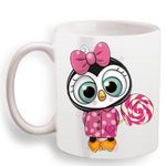 Porcelain Owl Shape Mug - Multi-color