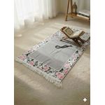 product_image_name-Generic-سجادة صلاة مبطنة مزينة بالزهور الوردية 60*120 سم، رمادية اللون + مصحف+مسبحة +ورقة دعاء وأذكارًا.-3