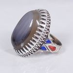 product_image_name-Generic-حجر عقيق شجري متوج علي خاتم فضة925 مطعم باللازورد والمرجان-1