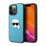 product_image_name-Karl-كارل لاجرفيلد جراب ظهر لهاتف أيفون 13 برو ماكس KLHCP13XPKMB PU جلد Head 6.7 - أزرق-1