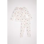product_image_name-Defacto-Baby Girl Button Neck Regular Fit Knitted Pyjamas - Ecru-1