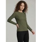 product_image_name-ATTRACT-تيشيرت حريمي بيزك سليم فيت 95% قطن بليكرا بأكمام طويلة وياقة مضلعة – زيتي-2