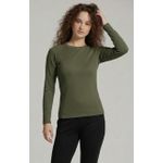 product_image_name-ATTRACT-تيشيرت حريمي بيزك سليم فيت 95% قطن بليكرا بأكمام طويلة وياقة مضلعة – زيتي-3