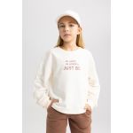 product_image_name-Defacto-Girl Crew Neck Regular Fit Sweat Shirt - Ecru-1
