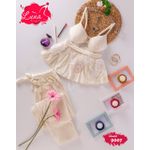 Sleeping pajamas made of soft velour - guipure