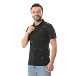 product_image_name-Andora-تي شيرت بولو بفتحة عادية بتصميم مطرّز - أسود-2