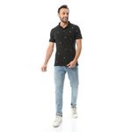 product_image_name-Andora-تي شيرت بولو بفتحة عادية بتصميم مطرّز - أسود-5