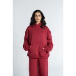 Oversized Hoodie - Dark Maroon