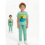 طقم بيجاما للأطفال لون اخضر مينت