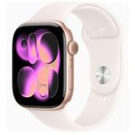 product_image_name-Apple-ساعة سيريز 11 GPS 46 ملم هيكل من الألومنيوم ذهبي وردي بحزام رياضي خفيف اللون - M/L-1