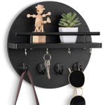 product_image_name-Generic-  حامل المفاتيح- حامل مفاتيح وزينة البريد - حامل أدوات المطبخ - مناسب للحقائب والمعاطف والمظلات دائري -اسود-1