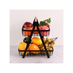 product_image_name-Generic-سلة الفاكهة المعدنية لتخزين الخبز والخضروات مع مقبض خشبي-2