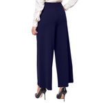 product_image_name-Generic-بنطلون نسائي كاجوال واسع الساق باللون الأزرق من ستايلكس-2