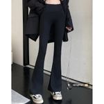 Ready Stock-Spring Summer Black Flare Pants High Waist Black Vintage Skinny Pants  Fashion Casual For Women Streetwear Indie Solid Trousers