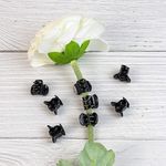 مجموعة 12 قطعة من مشابك الشعر الصغيرة بلاستيكية من تريندي كلوب - أسود