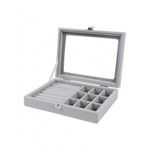 Jewelry Organizer for Rings, Earrings, Necklaces - Jewelry Box, Travel Jewelry Bag for Women, Jewelry and Accessories Storage Organizer - grey