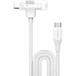 Momax 1-لينك فلو ديو 2 في 1 كابل شحن + نقل بيانات من USB-C إلى USB-C + Lightning (1.5 متر) (مضفر - TPE + نايلون)