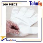 Taha Offer Transparent Plastic Gloves - 100 Pieces for Cleaning and Kitchen Use