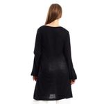 product_image_name-Kady-Wide Round Collar Tunic With Sided Sleeves Slits - Black-3
