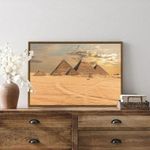 product_image_name-Home Gallery-لوحة جدارية مؤطرة لغروب الشمس مع أهرامات الجيزة، مصر، 120*80-2