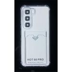 غلاف شفاف مع زوايا مقاومة للصدمات مع حامل بطاقات لهاتف Infinix Hot 60 Pro - شفاف