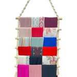 product_image_name-Generic-Macrame Scarf Organizer, Hanging Storage Display with Wooden Dowels, Multi-Color Fabric Holder, Decorative Wall Mount, Boho Home Decor-1