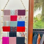 product_image_name-Generic-Macrame Scarf Organizer, Hanging Storage Display with Wooden Dowels, Multi-Color Fabric Holder, Decorative Wall Mount, Boho Home Decor-3