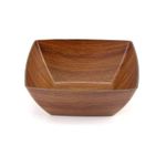 product_image_name-Generic-Wood Finish Plastic Bowl for Salads, Fruits and Popcorn Adds an Elegant Look to Your Home Square Shape 16cm (Shatterproof)-5