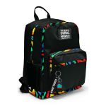 CORAL HIGH Black Graffiti Patterned School Backpack