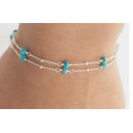 O Accessories خلخال فيروز أزرق وسلسله حمصه دورين