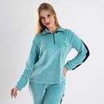 product_image_name-Zecotex-طقم بيجاما شتوي مخمل للنساء - بيج - مقاسات كبيرة 4XL 5XL 6XL - ناعم ودافئ - مخمل ناعم ولطيف على البشرة-5