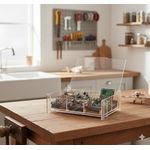 product_image_name-Generic-صندوق منظم اكريليك شفاف بغطاء ، متعدد الاقسام، 6 فواصل للمجوهرات والمكياج والاشياء الصغيرة-2